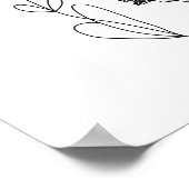 花とハーブのインクスケッチポスター ポスター (角)