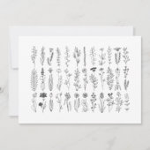 花とハーブのインクスケッチ サンキューカード (正面)