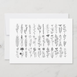 花とハーブのインクスケッチ サンキューカード