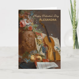 花とバイオリンCC0642バレンタインのグリーティングカード シーズンカード