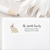 花とバニーイースター差出人住所ラベル ラベル (インサイチュ)