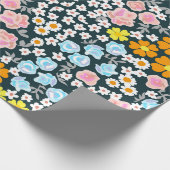 花とバラ。ビンタグ ラッピングペーパー (角)