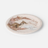 花とバンビ星の雲の赤ちゃんシャワー紙P ペーパープレート (アングル)