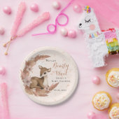 花とバンビ星クラウドベイビーシャワー ペーパープレート (パーティー)
