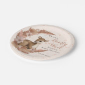 花とバンビ星クラウドベイビーシャワー ペーパープレート (アングル)