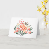 花とパターン水色グリーティングカード カード (黄色い花)