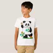 花とパンダの子供服 2 Tシャツ (正面フル)