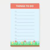 花とパーソナライズされた草 ポストイット (正面)