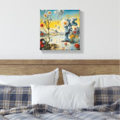 花とヒルトンの踊り キャンバスプリント (インサイチュ (寝室))