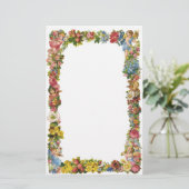 花とビクトリアン縁ど子 便箋 (スタンド正面)