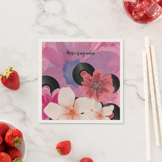 花とビニール スタンダードカクテルナプキン (インサイチュ)