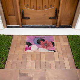 花とビニール ドアマット