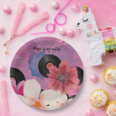 花とビニール ペーパープレート (パーティー)