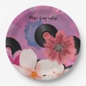 花とビニール ペーパープレート (正面)