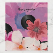 花とビニール ワインラベル (シングルラベル)