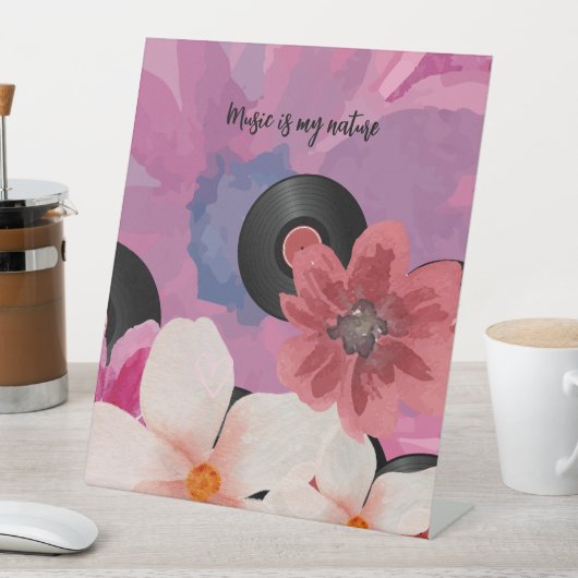 花とビニール 台座サイン (インサイチュ)