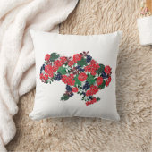 花とビバーナムベリーのウクライナの地図 クッション (ブランケット)