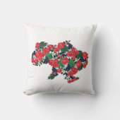 花とビバーナムベリーのウクライナの地図 クッション (正面)