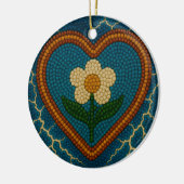 花とビーズと雷 セラミックオーナメント (左)