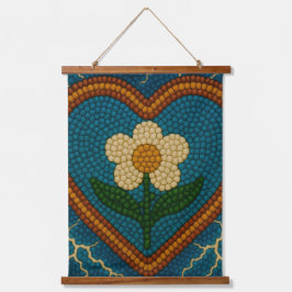 花とビーズと雷 吊り下げ型タペストリー