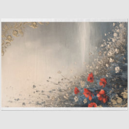 花とビーチの風景、装飾的な効果アート 薄葉紙