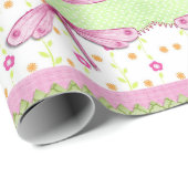 花とピンクのトンボ包み紙 ラッピングペーパー (ロールコーナー)