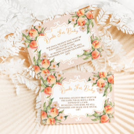 花とピンクの桃赤ちゃんシャワー予約リクエスト エンクロージャーカード