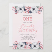 花とピンク | First Girl Birthdayパーティー