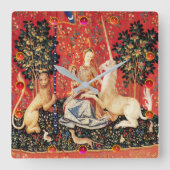 花とファンタジー スクエア壁時計 (正面)