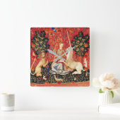 花とファンタジー スクエア壁時計 (ホーム)