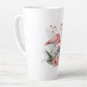花とフラミンゴ カフェラテマグ (左アングル)