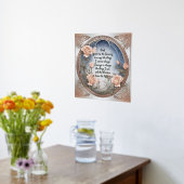 花とフレームを持つセレニティ祈りの言葉 箔ポスター (レイダウン (キッチン))