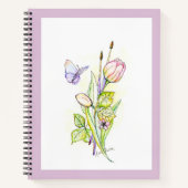 花とブラシ ノートブック (正面)