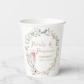 花とプロセッコのウェディング ブライダルシャワー 紙コップ (裏面)