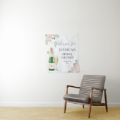 花とプロセッコのシャンパン ウェルカムサイン タペストリー (インサイチュ)