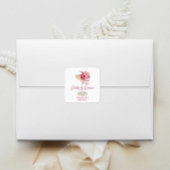 花とプロセッコのフラワーブライダルシャワーフェイバー スクエアシール