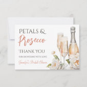 花とプロセッコのブライズシャワー サンキューカード (正面)