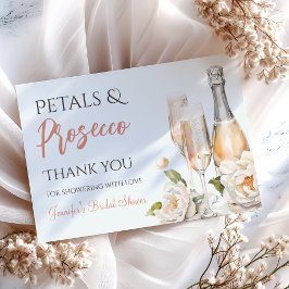 花とプロセッコのブライズシャワー サンキューカード