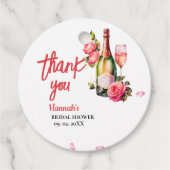 花とプロセッコのブライズシャワー 感謝 フェイバータグ (正面)