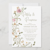 花とプロセッコのブライズシャワー 招待状 (正面)