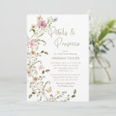 花とプロセッコのブライズシャワー 招待状 (スタンド正面)