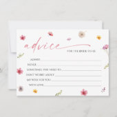 花とプロセッコのブライダルシャワーアドバイスカード 招待状 (正面)