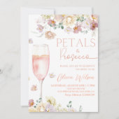 花とプロセッコのブライダルシャワー - フローラルシャンパン 招待状 (正面)