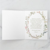 花とプロセッコのブライダルシャワー ワイルドフラワー サンキューカード (内部)