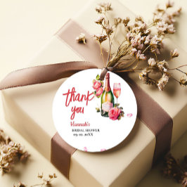 花とプロセッコのブライダルシャワー 感謝 フェイバータグ