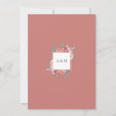 花とプロセッコのブラッシュピンクの花 招待状 (裏面)