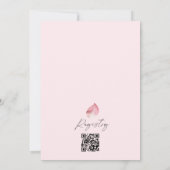 花とプロセッコのミニマルフォト ブライダルシャワー 招待状 (裏面)