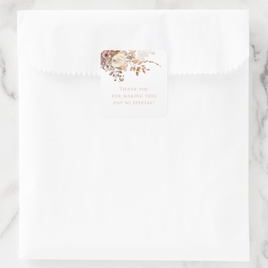 花とプロセッコの花の感謝祭 ブライズシャワー スクエアシール (バッグ)