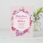 花とプロセッコの花嫁さまと週末パーティー 招待状 (スタンド正面)