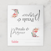 花とプロセッコの花嫁のシャワー ブランシュ パーティー プレイスカード (外部開封)